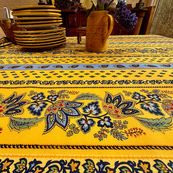 Marie Yellow Acrylic-Coated Tablecloth