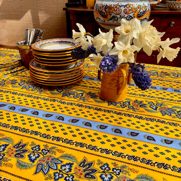 Marie Yellow Acrylic-Coated Tablecloth