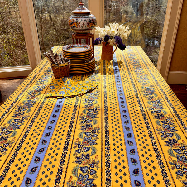 Marie Yellow Acrylic-Coated Tablecloth