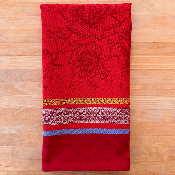 Napkin Massilia Jacquard Red, Set of 4