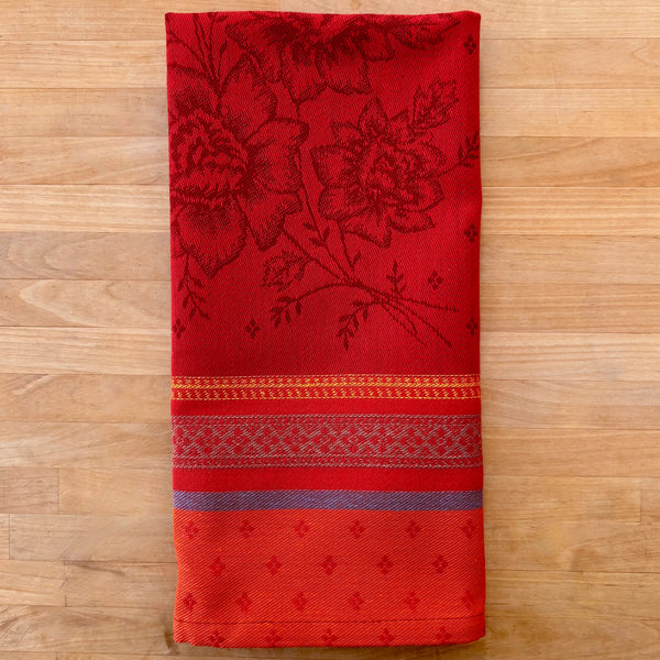 Napkin Massilia Jacquard Red, Set of 4