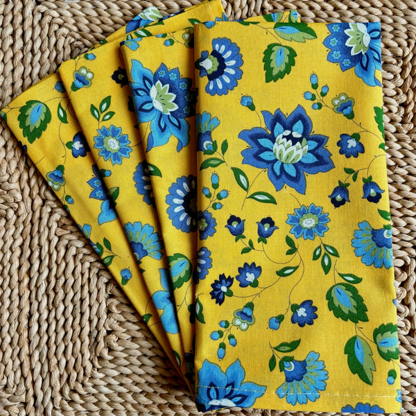 Napkin Millefleurs Yellow, Set of 4