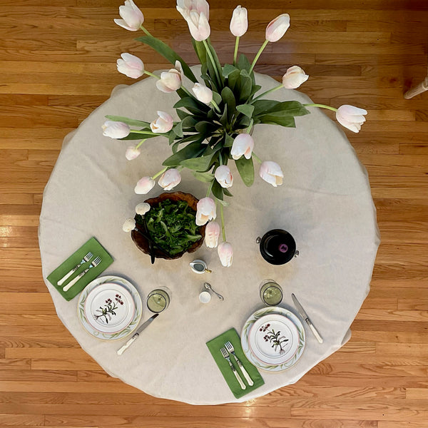 Roa Linen Acrylic-Coated Round Tablecloth