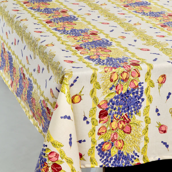 Rose Lavande Acrylic-Coated Tablecloth