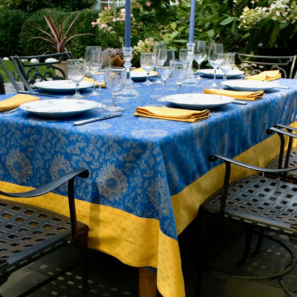 Sunflower Bordered Jacquard Tablecloth