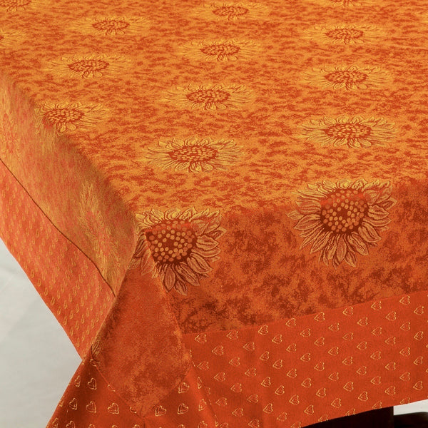 Sunflower Bordered Jacquard Tablecloth