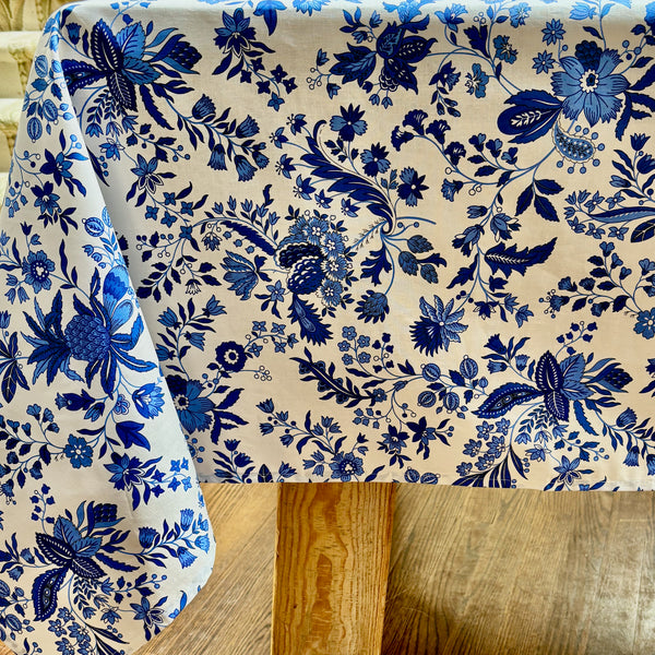 Versailles Blue Acrylic-Coated Tablecloth