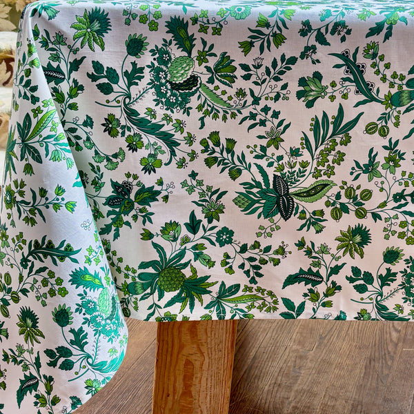 Versailles Green Acrylic-Coated Tablecloth