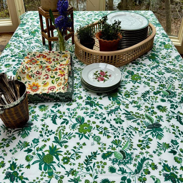 Versailles Green Acrylic-Coated Tablecloth