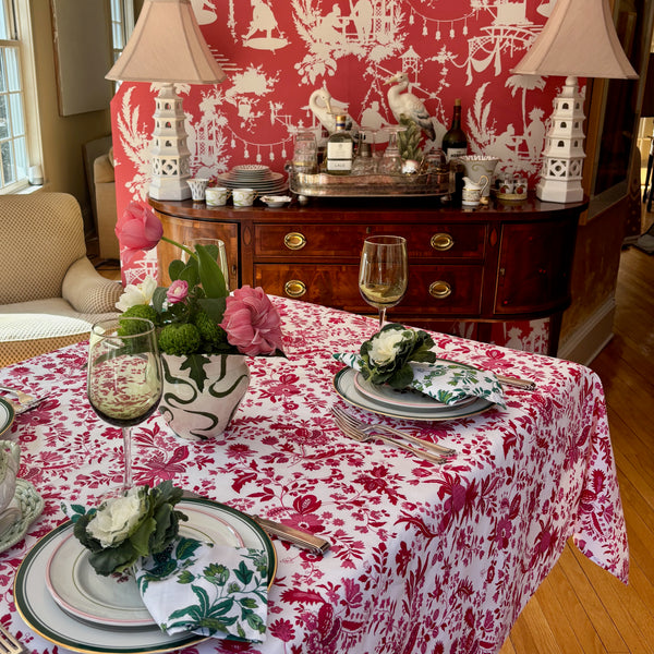 Versailles Rose Acrylic-Coated Tablecloth