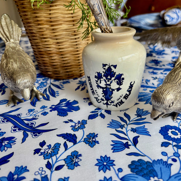 Versailles Blue Acrylic-Coated Round Tablecloth