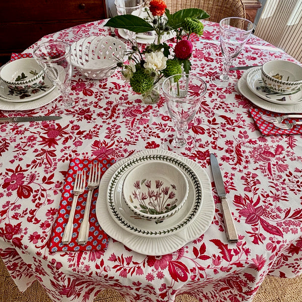 Versailles Rose Acrylic-Coated Round Tablecloth