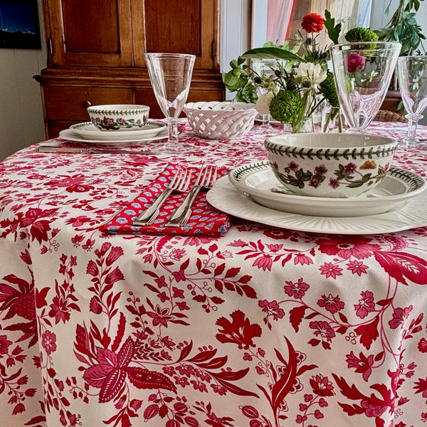 Versailles Rose Acrylic-Coated Round Tablecloth