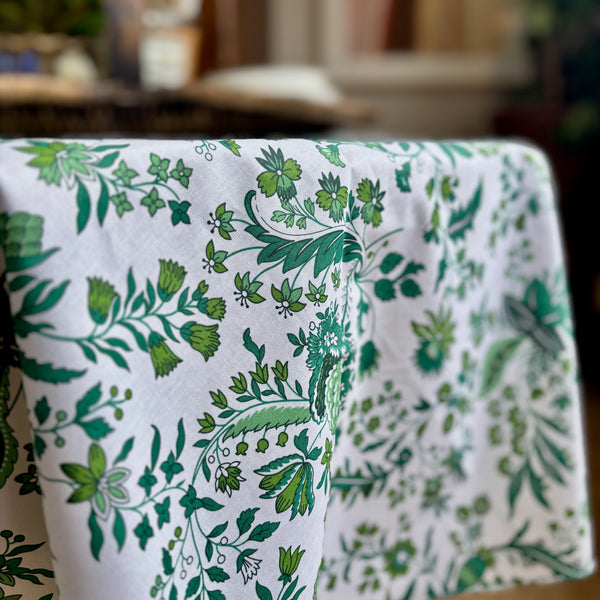 Versailles Green Acrylic-Coated Round Tablecloth