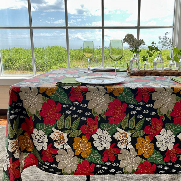 Wedelia Floral Acrylic-Coated Tablecloth