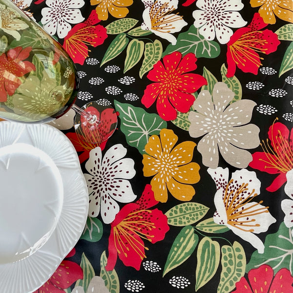 Wedelia Floral Acrylic-Coated Tablecloth